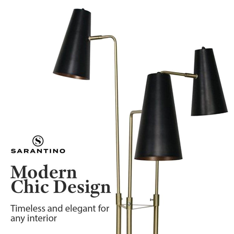 Sarantino Lamp SARANTINO THREE METAL SHADE FLOOR LAMP
