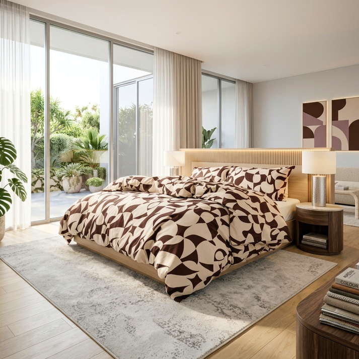 Amsons Scandi Taupe Pure Cotton Quilt Cover Set