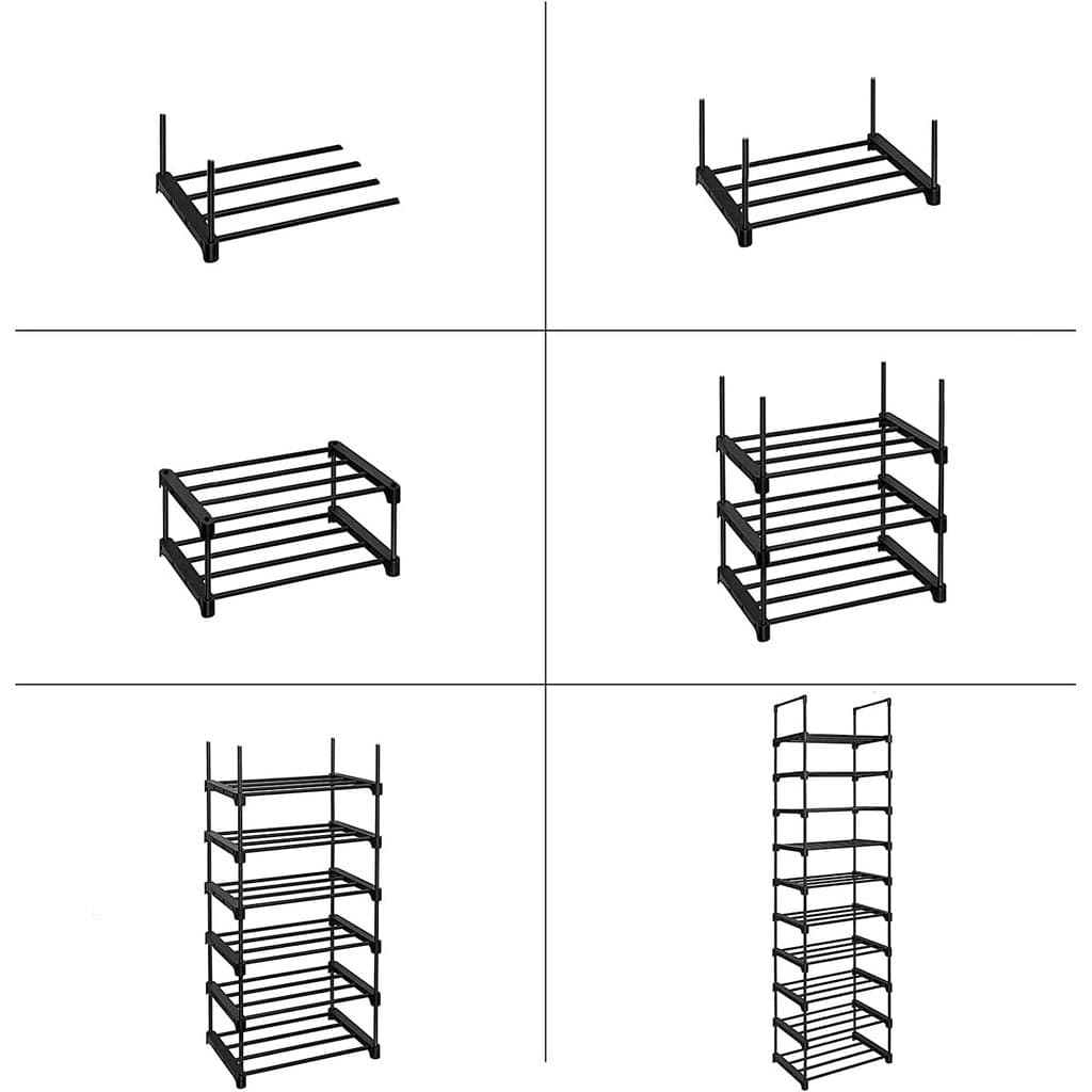 SONGMICS Shoe Rack SONGMICS 10-Tier Metal Shoe Rack Customizable Design Black