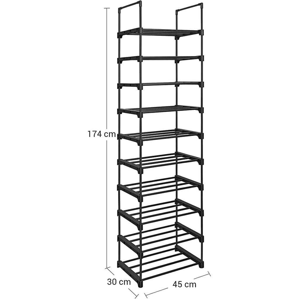 SONGMICS Shoe Rack SONGMICS 10-Tier Metal Shoe Rack Customizable Design Black