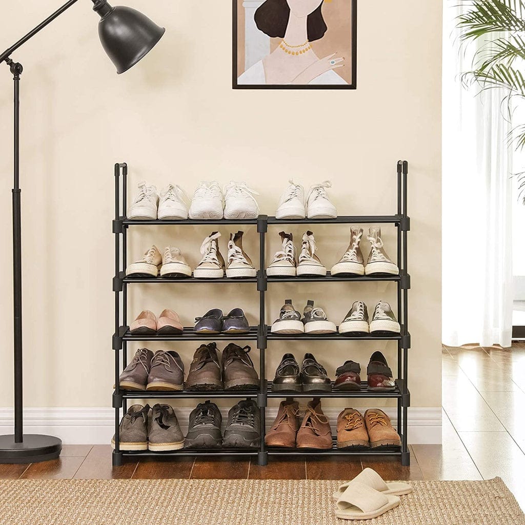 SONGMICS Shoe Rack SONGMICS 10-Tier Metal Shoe Rack Customizable Design Black
