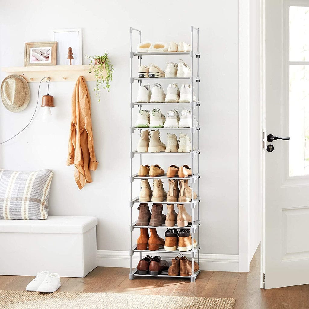 SONGMICS Shoe Rack SONGMICS 10-Tier Metal Shoe Rack Customizable Design Grey
