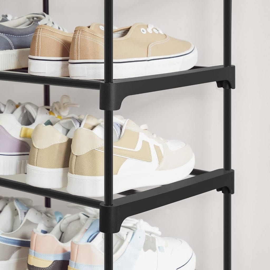 SONGMICS Shoe Rack SONGMICS 10 Tier Metal Shoe Rack for 50 Pairs of Shoes Black