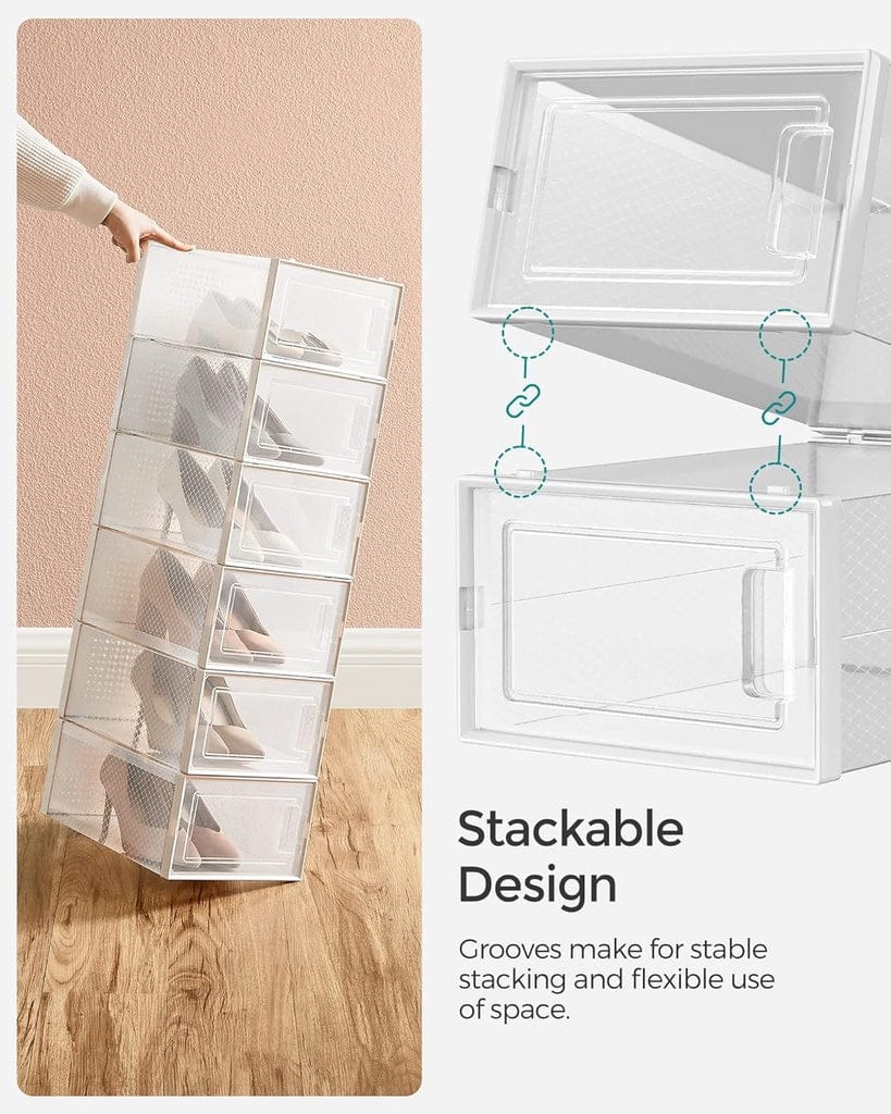 SONGMICS Shoe Rack SONGMICS 10 Tier Metal Shoe Rack Non-Woven Fabric Shelves Holds up to 50 Pairs Black