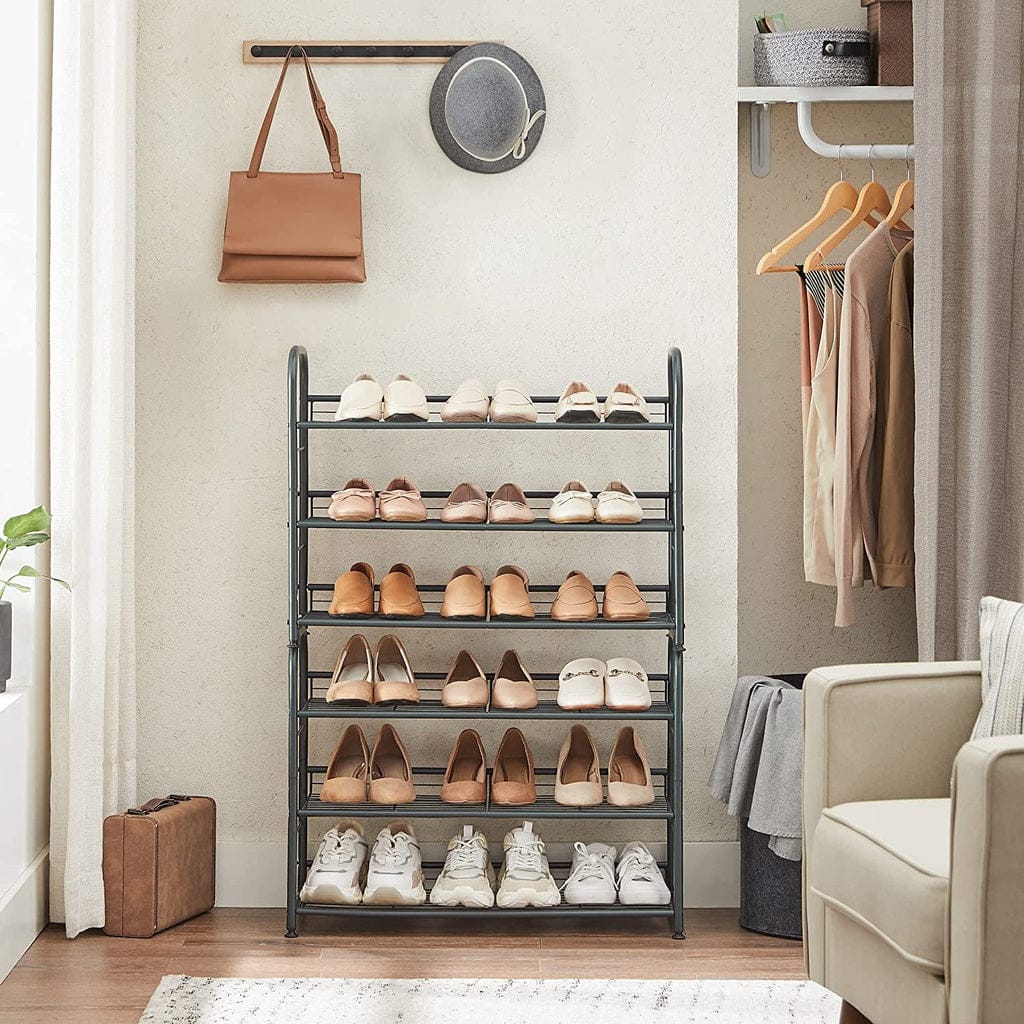SONGMICS Shoe Rack SONGMICS 4-Tier Shoe Rack Storage 16 Pairs Organizer Gray