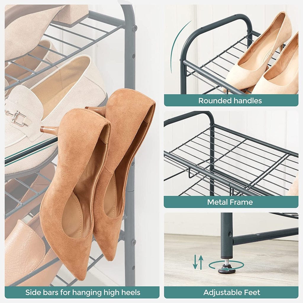 SONGMICS Shoe Rack SONGMICS 4-Tier Shoe Rack Storage 16 Pairs Organizer Gray