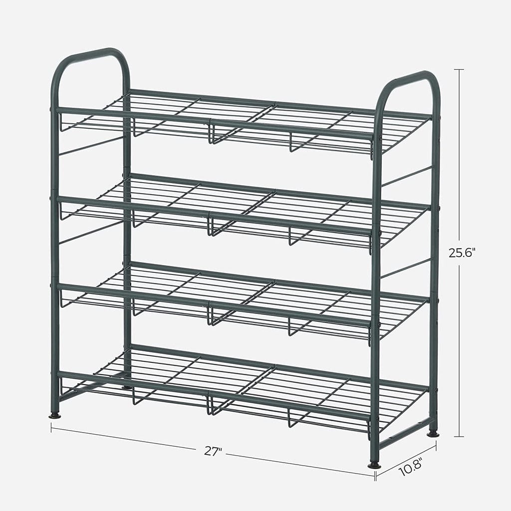 SONGMICS Shoe Rack SONGMICS 4-Tier Shoe Rack Storage 16 Pairs Organizer Gray