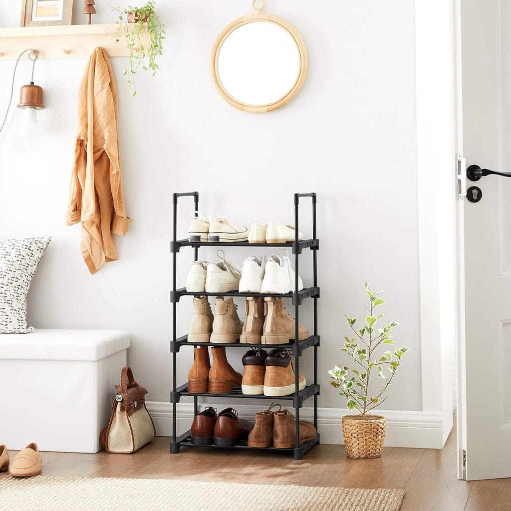 SONGMICS Shoe Rack SONGMICS 5 Tier Metal Shoe Rack for 10 Pairs of Shoes Black
