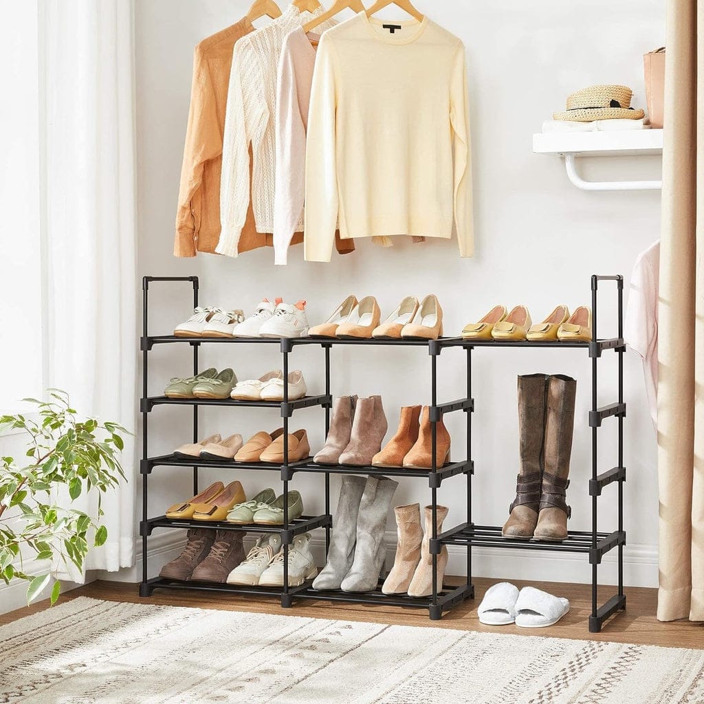 SONGMICS Shoe Rack SONGMICS 5 Tier Metal Shoe Rack for 10 Pairs of Shoes Black