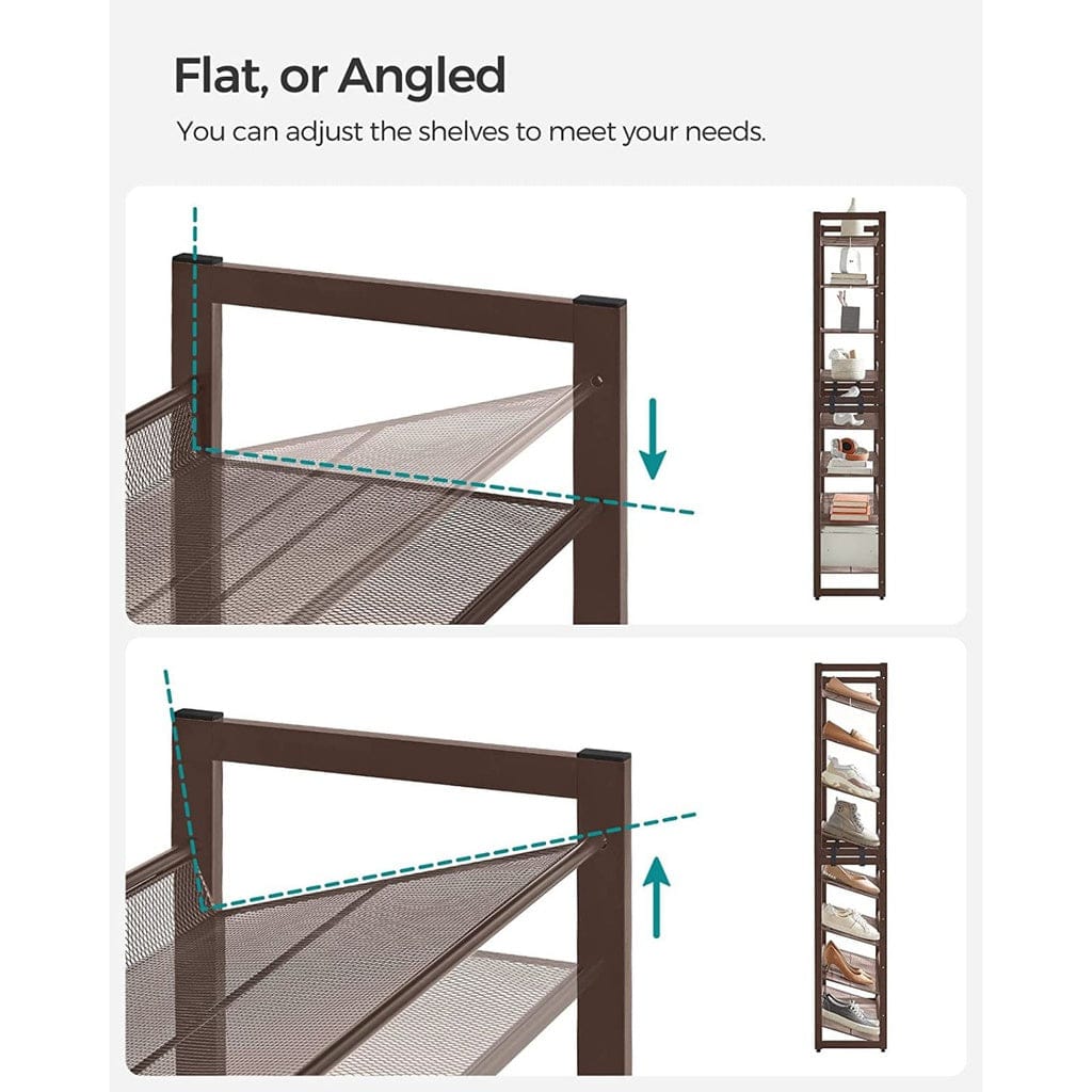 SONGMICS Shoe Rack SONGMICS 8-Tier Shoe Rack Storage 32 pairs with Adjustable Shelves Bronze LMR08A