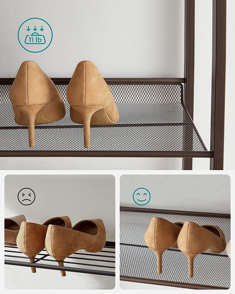 SONGMICS Shoe Rack SONGMICS 8-Tier Shoe Rack Storage 32 pairs with Adjustable Shelves Gray