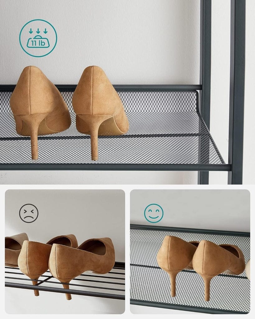 SONGMICS Shoe Rack SONGMICS 8-Tier Shoe Rack Storage 32 pairs with Adjustable Shelves Gray