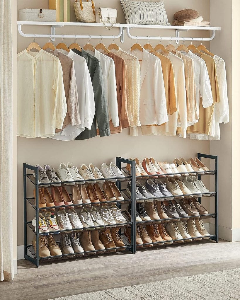 SONGMICS Shoe Rack SONGMICS 8-Tier Shoe Rack Storage 32 pairs with Adjustable Shelves Gray