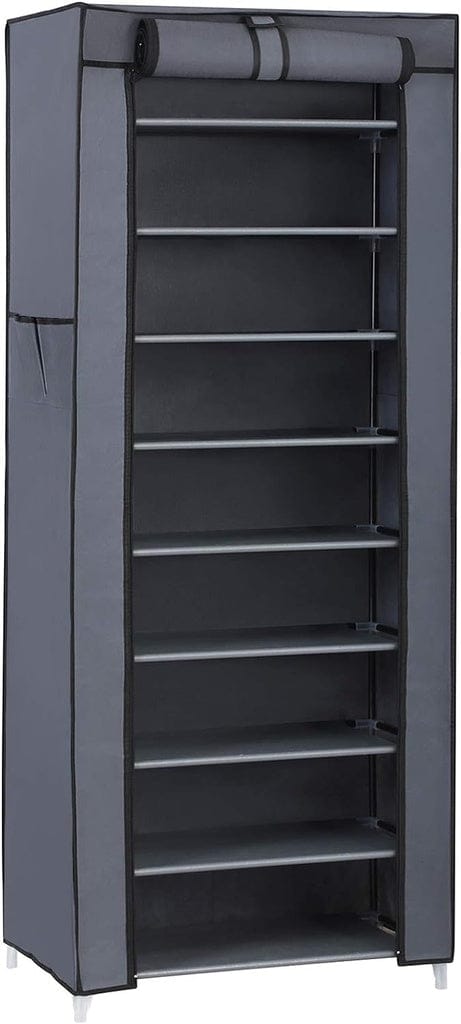 SONGMICS Shoe Rack SONGMICS 9 Tier Shoe Rack for 27-35 Pairs of Shoes with Nonwoven Fabric Cover Grey