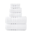 Logan & Mason SUPER DUET 575GSM WHITE Bathroom Towel Set - 6 PCE Amelia