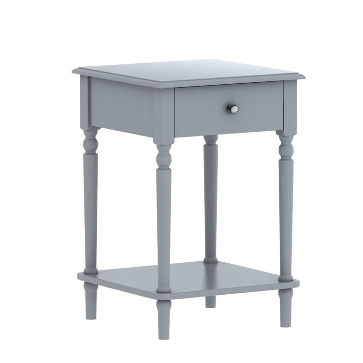 SARANTINO ESTHER BEDSIDE TABLE WITH DRAWER - GREY Sarantino