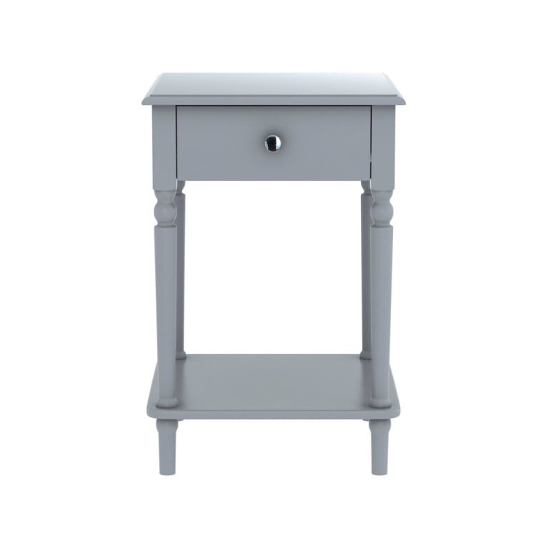 SARANTINO ESTHER BEDSIDE TABLE WITH DRAWER - GREY Sarantino