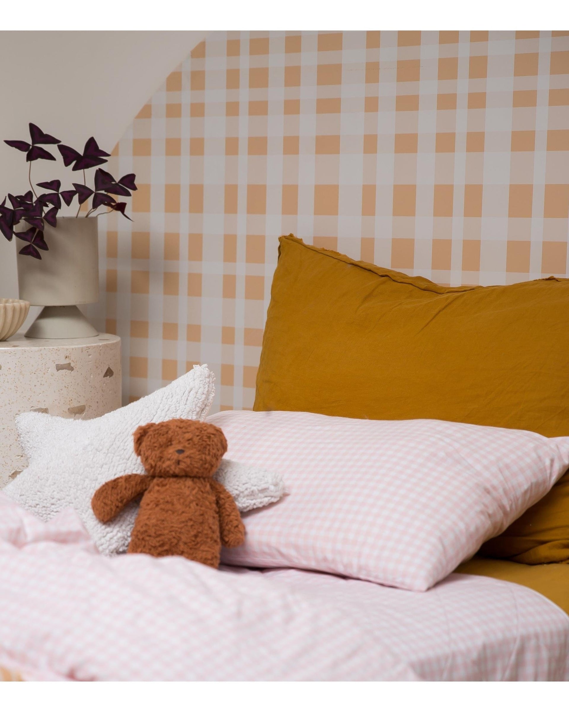 The Midnight Gang Mattress Protector The Midnight Gang Blush Gingham Waterproof Pillow Case