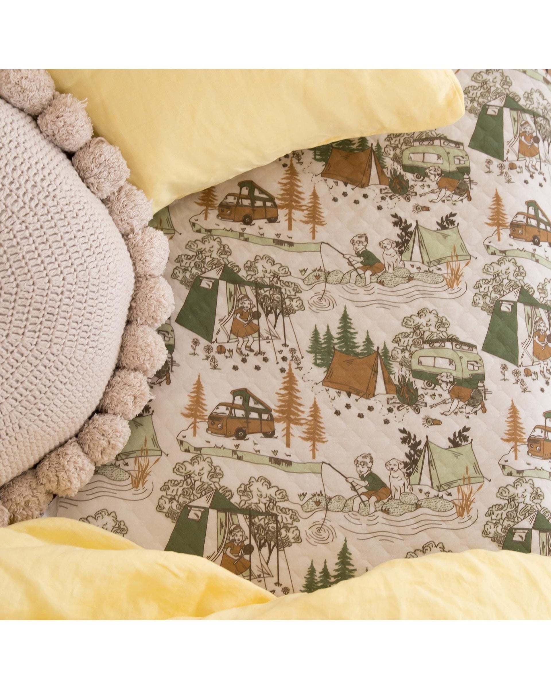 The Midnight Gang Mattress Protector The Midnight Gang Happy Camper Bed Wetting Mat
