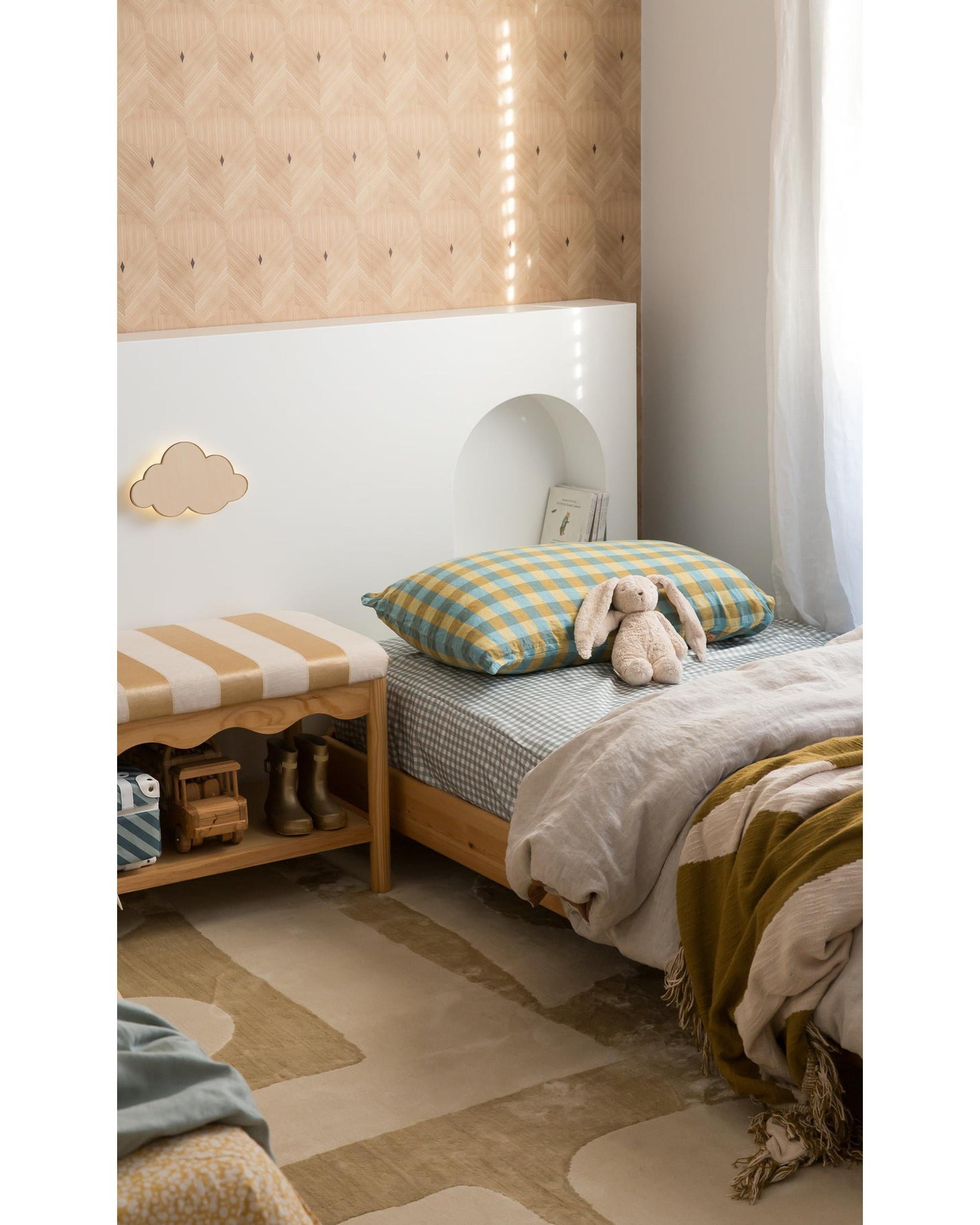 The Midnight Gang Bed Sheets The Midnight Gang Sage Gingham Waterproof Fitted Sheet