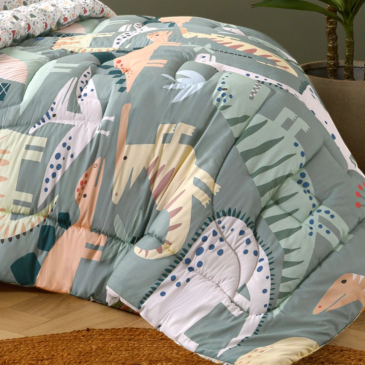 Happy Kids Dino Mania Comforter Set – Single Bed