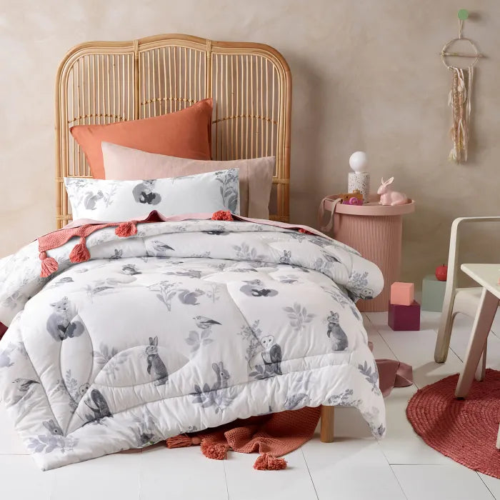 Happy Kids Woodland Comforter Set for Kids Rooms - Single Bed