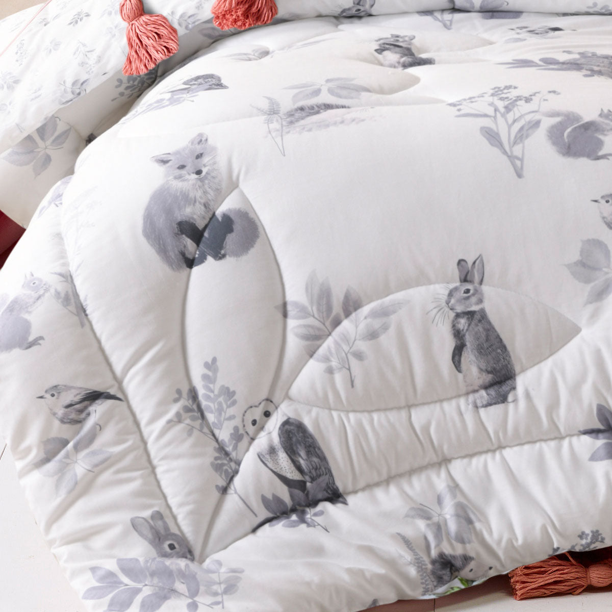 Happy Kids Woodland Comforter Set for Kids Rooms - Single Bed