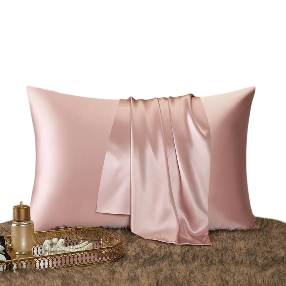 Anyhouz Pillowcase 50x90cm Pink Natural Mulberry Silk For Comfortable And Relaxing Home Bed - King Size
