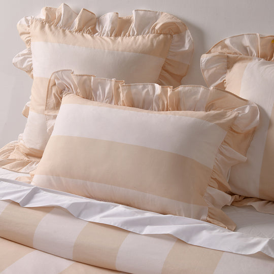 Vintage Design Candy Ruffle Natural Washed Cotton Quilt Cover Set Vintage Design