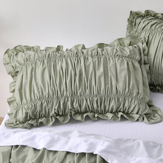 Vintage Design Haven Sage Washed Cotton Quilt Cover Set Vintage Design