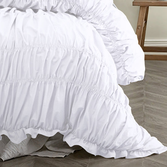 Vintage Design Haven White Washed Cotton Quilt Cover Set Vintage Design