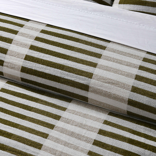 Vintage Design Tempo Cotton Jacquard Quilt Cover Set Green Vintage Design