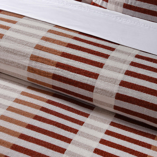 Vintage Design Tempo Cotton Jacquard Quilt Cover Set Red Vintage Design