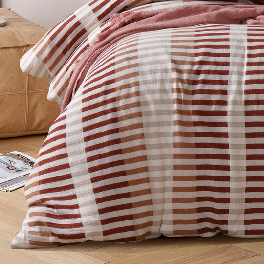 Vintage Design Tempo Cotton Jacquard Quilt Cover Set Red Vintage Design