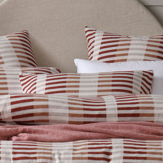 Vintage Design Tempo Cotton Jacquard Quilt Cover Set Red Vintage Design