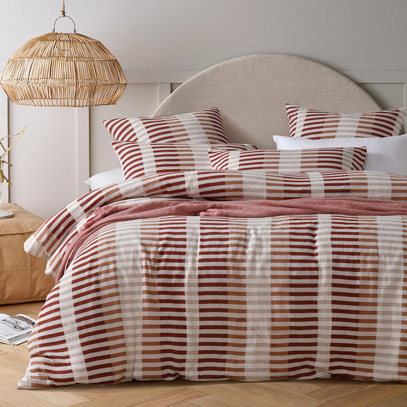 Vintage Design Tempo Cotton Jacquard Quilt Cover Set Red Vintage Design