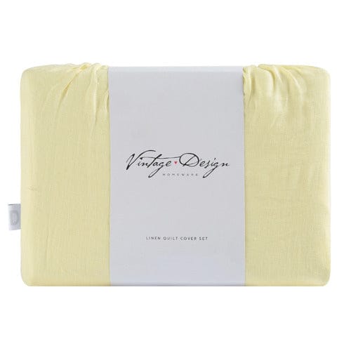 Vintage Design Quilt Cover Vintage Design Butter French Linen Quilt Cover Set