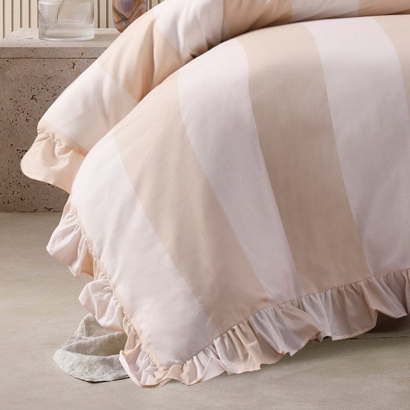 Vintage Design Quilt Cover Vintage Design Candy Ruffle Natural Washed Cotton Quilt Cover Set