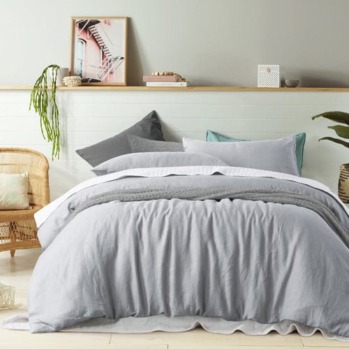 Vintage Design Quilt Cover Vintage Design Dove Grey French Linen Quilt Cover Set