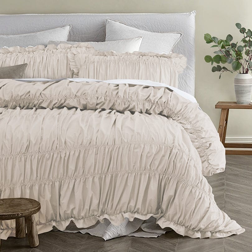 Vintage Design Quilt Cover Vintage Design Haven Natural Washed Cotton Quilt Cover Set