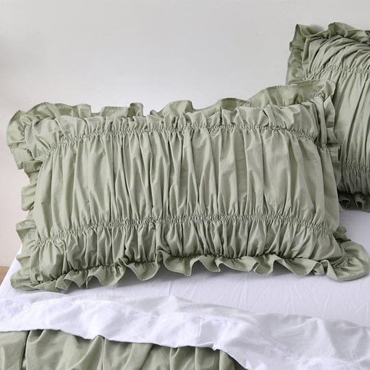 Vintage Design Quilt Cover Vintage Design Haven Sage Washed Cotton Quilt Cover Set