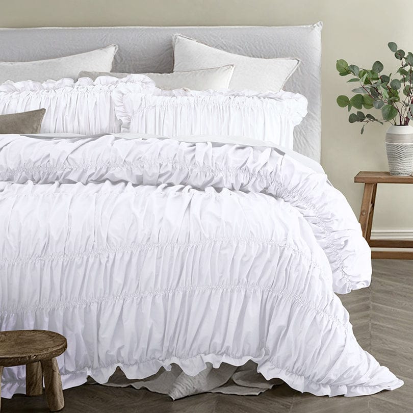 Vintage Design Quilt Cover Vintage Design Haven White Washed Cotton Quilt Cover Set