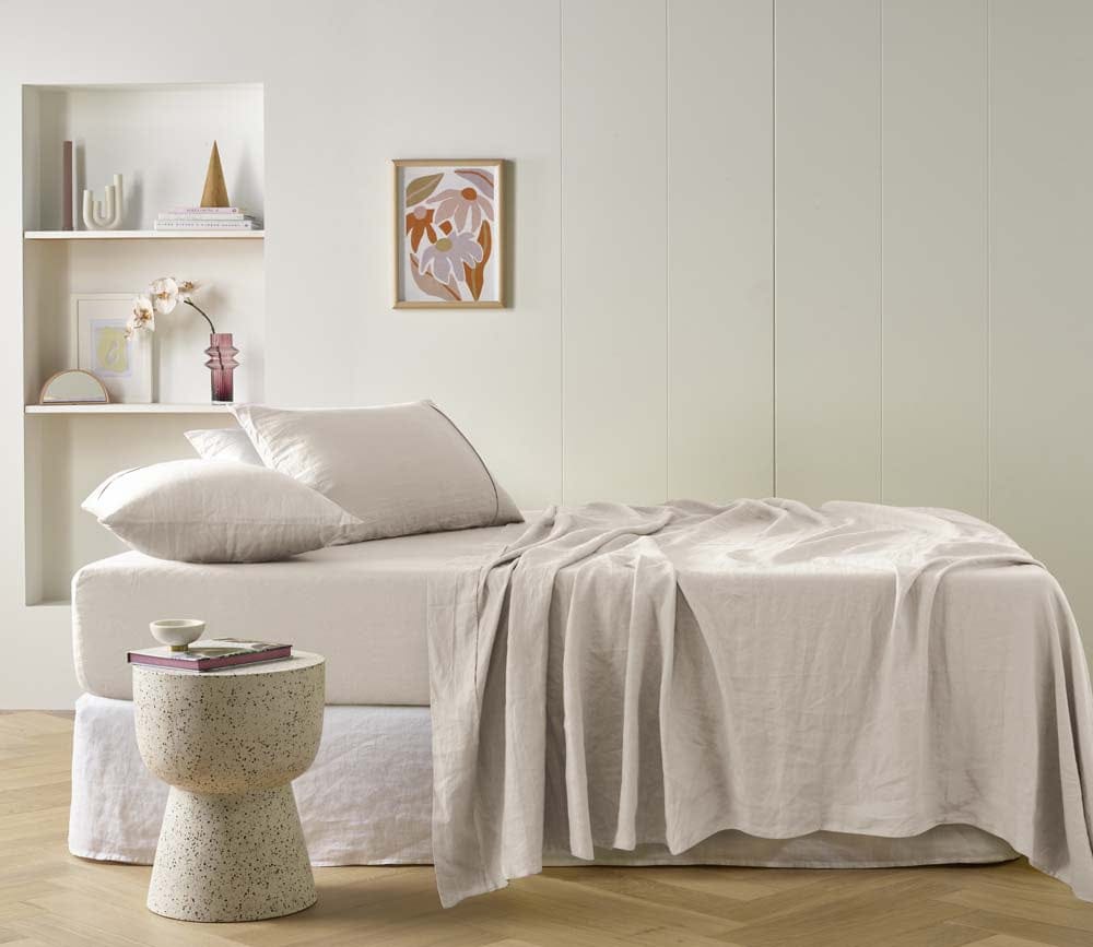 Vintage Design Bed Sheets Vintage Design Natural 100% Linen Sheet Set