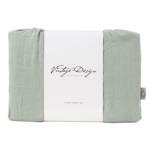 Vintage Design Bed Sheets Vintage Design SAGE 100% Linen Sheet Set