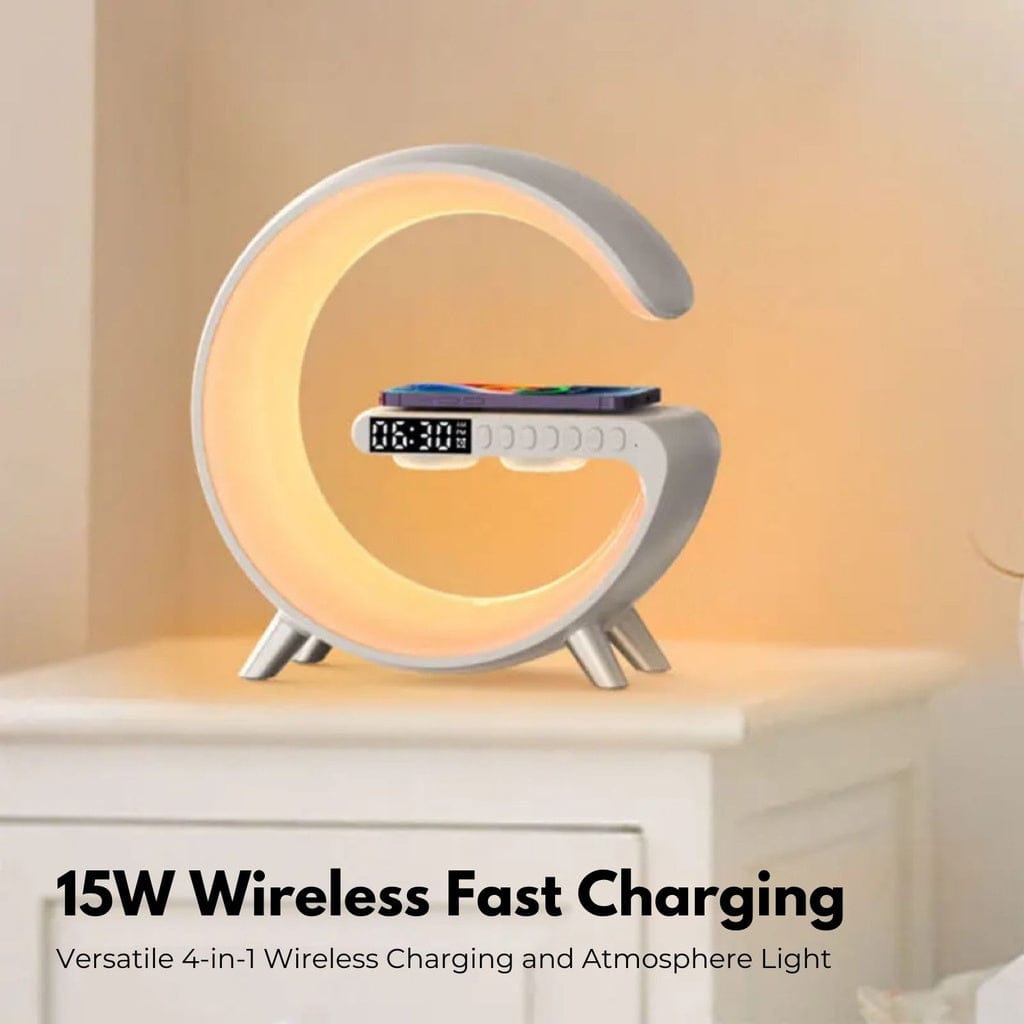 VOCTUS Table Lamp Dimmable LED Table Desk Lamp with Wireless Charger Bedside Light White