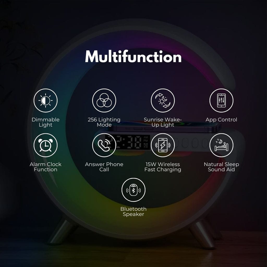 VOCTUS Table Lamp Dimmable LED Table Desk Lamp with Wireless Charger Bedside Light White