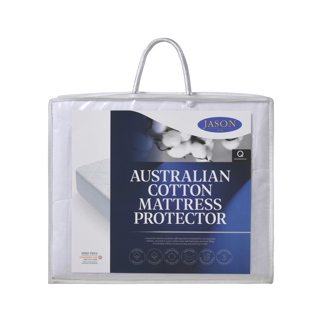 Jason Bedding Mattress Protector Australian Cotton - 200 gsm fill