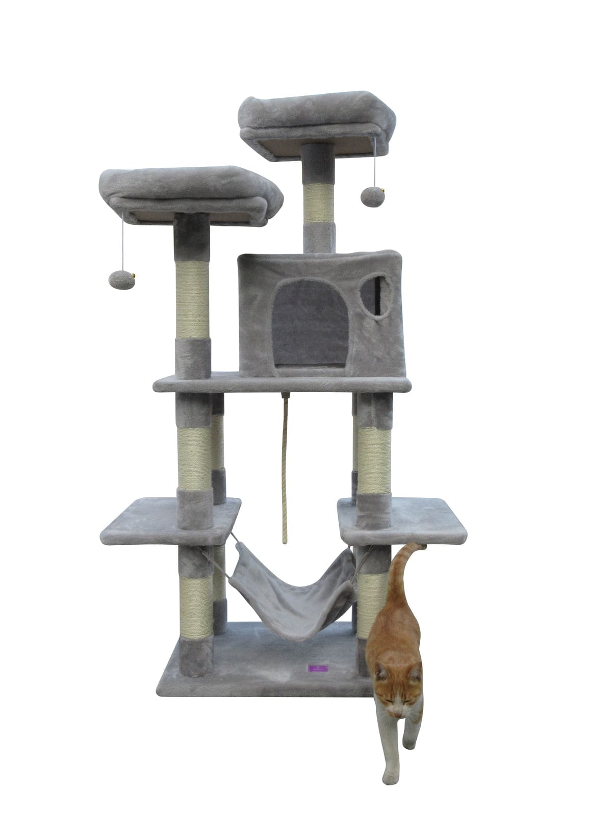 YES4PETS Cat Tower YES4PETS 145 cm Cat Scratching Post Tree Scratcher Pole-Little Grey