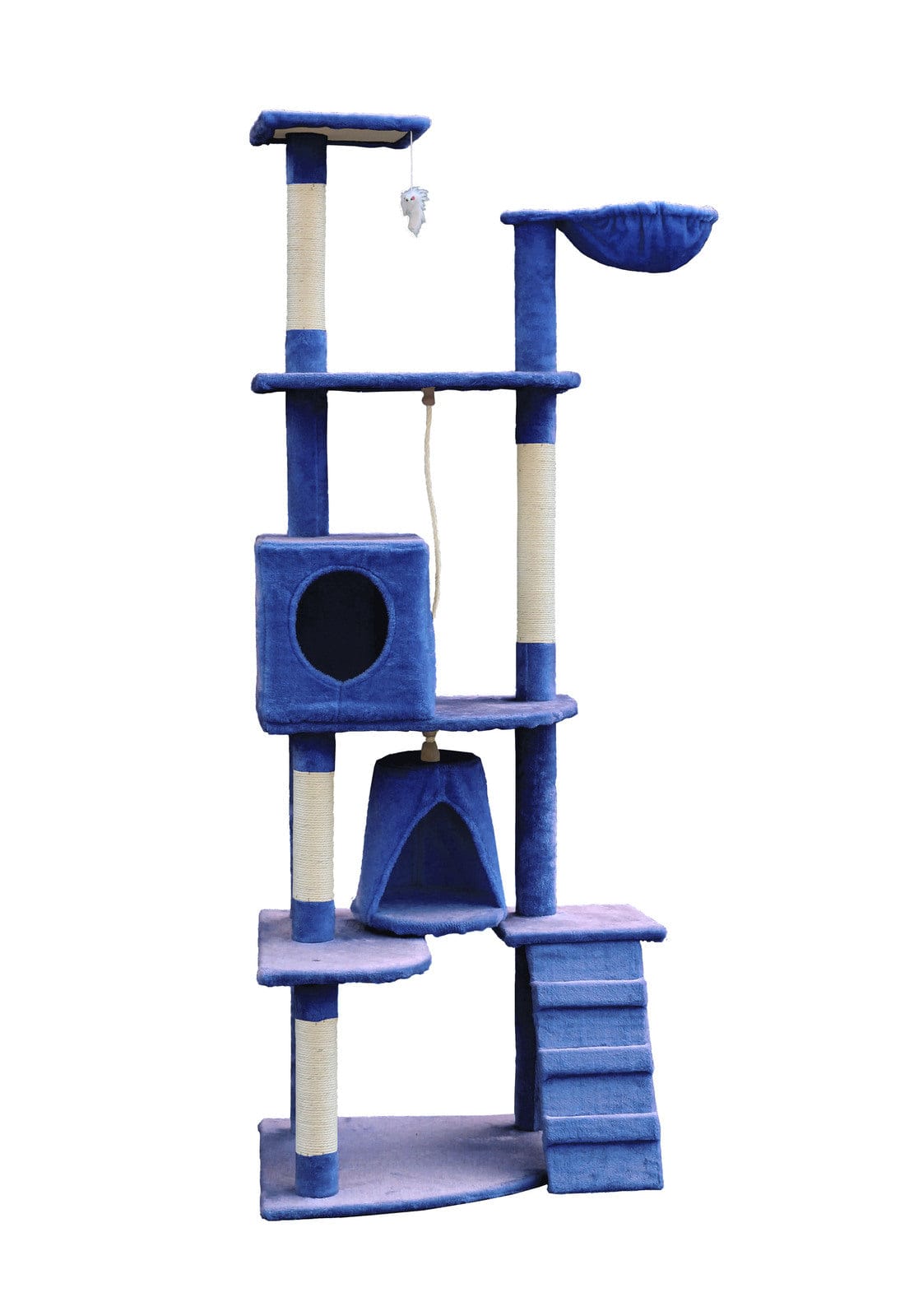 YES4PETS Cat Tower YES4PETS 193cm Cat Scratching Tree Post Sisal Pole Scratching Post Scratcher Tower Condo Blue