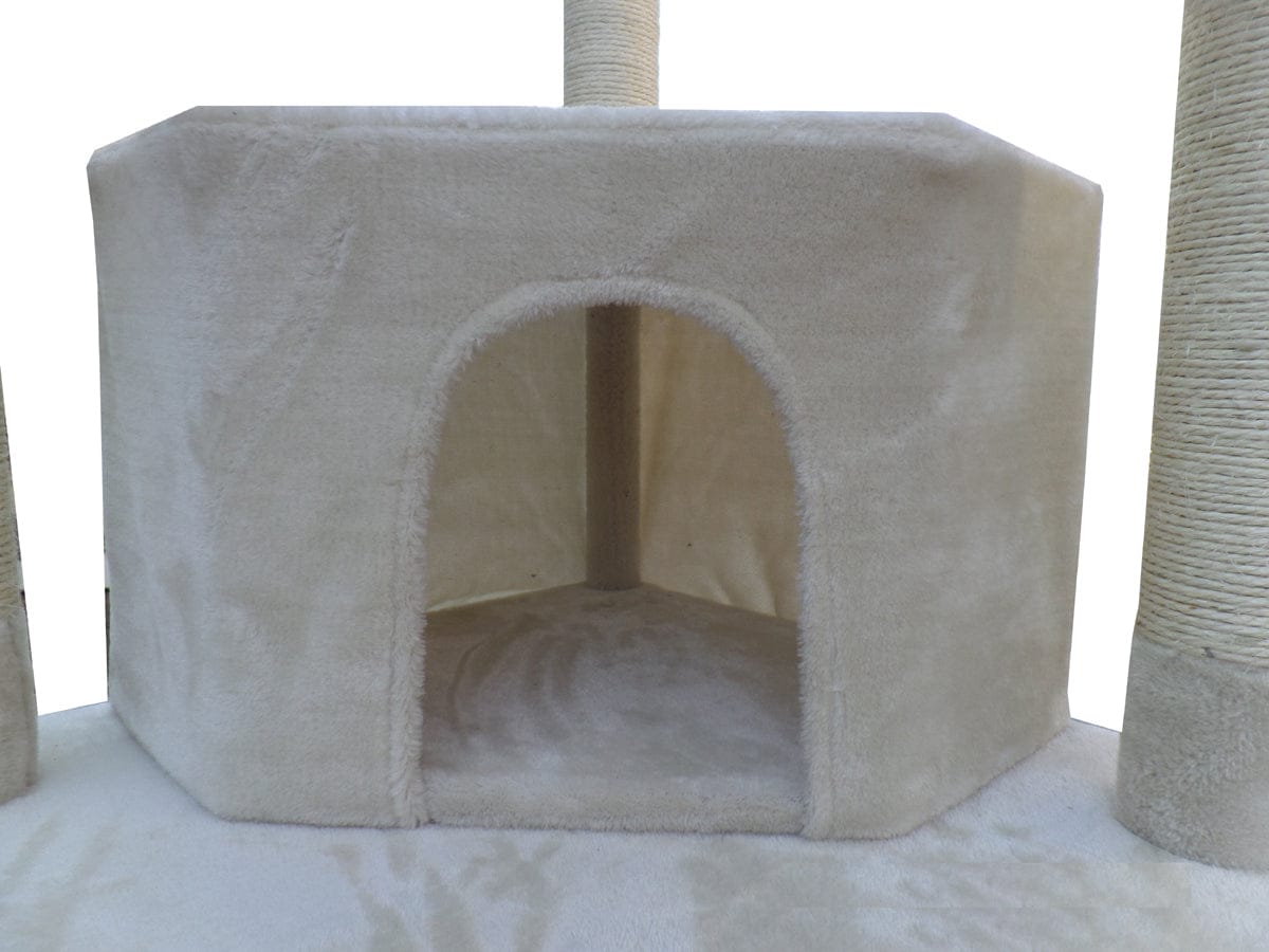 YES4PETS Cat Tower YES4PETS 200 cm Cat Scratching Post Tree Scratcher Corner Tower Furniture- Beige